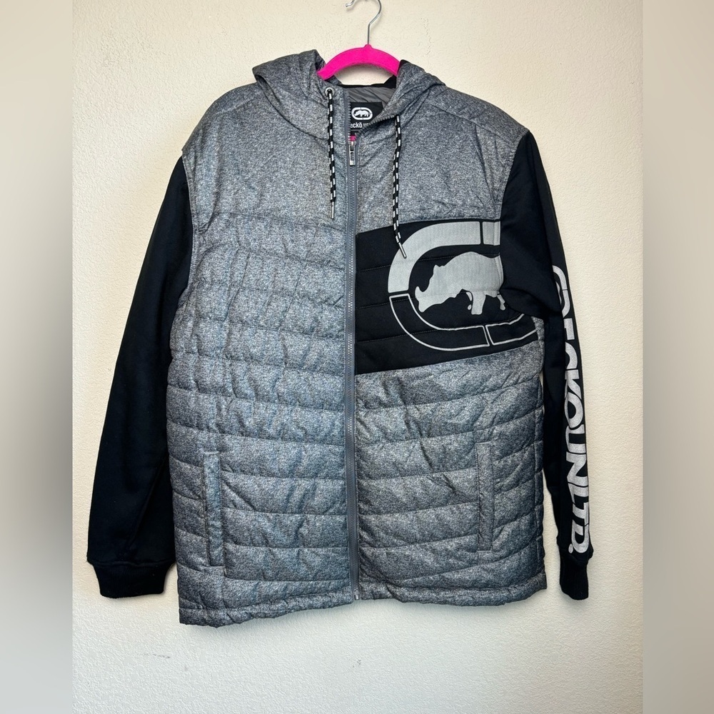 Ecko Unlimited Y2K Hybrid Hooded Puffer Jacket L